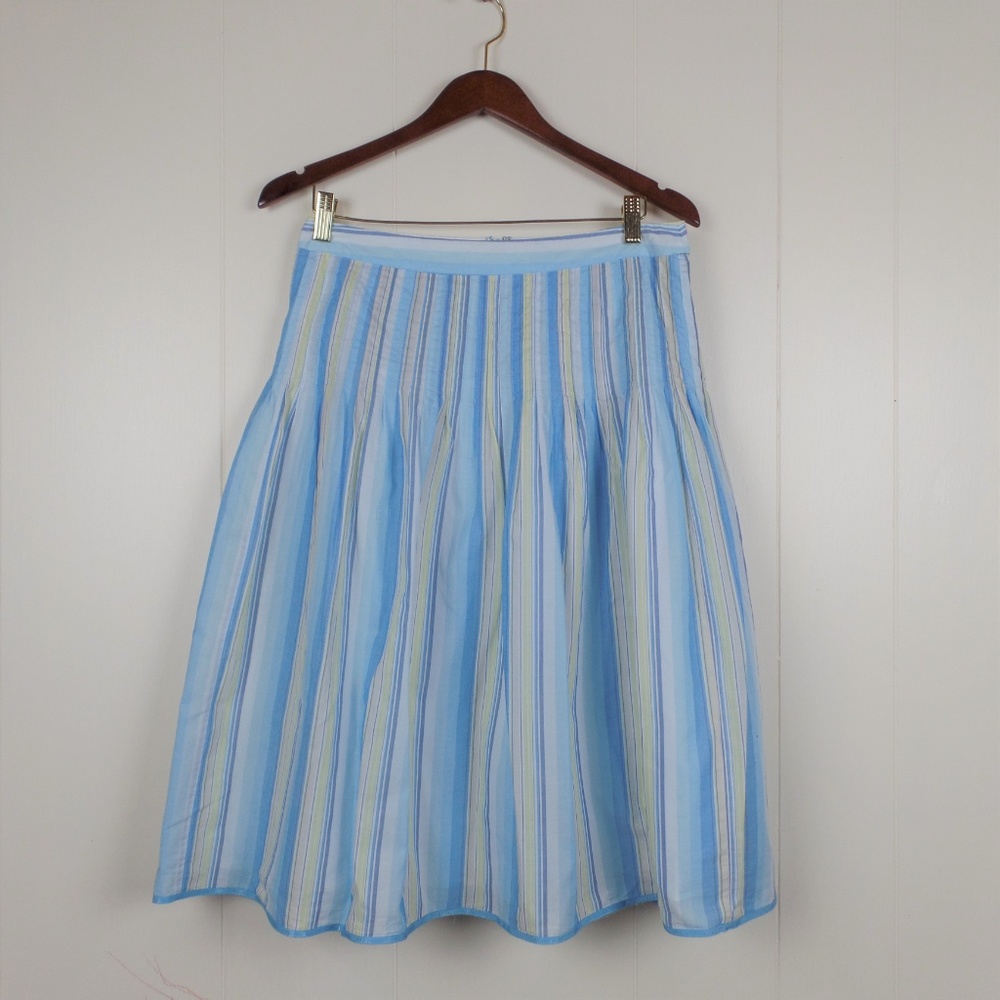 J.Crew Midi Cotton Pleated Skirt Sz 8